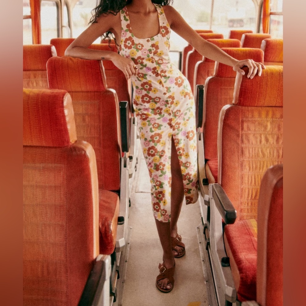 Sezane Multicolor Floral Midi Dress